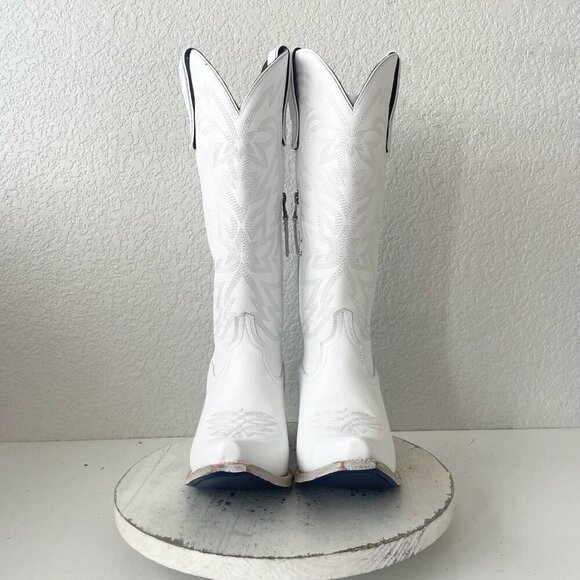 Lane MEGAN MORONEY Cowboy Boots Smokeshow Womens 9.5 White Western Cowgirl Tall - Picture 6 of 14